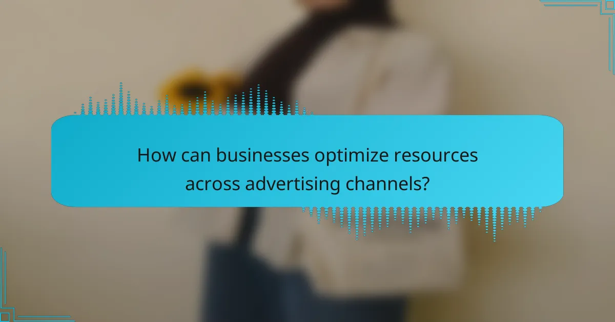 How can businesses optimize resources across advertising channels?
