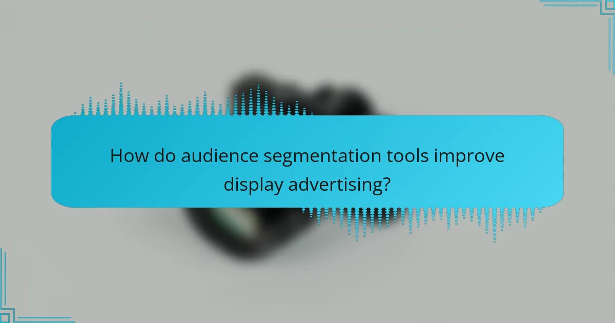 How do audience segmentation tools improve display advertising?