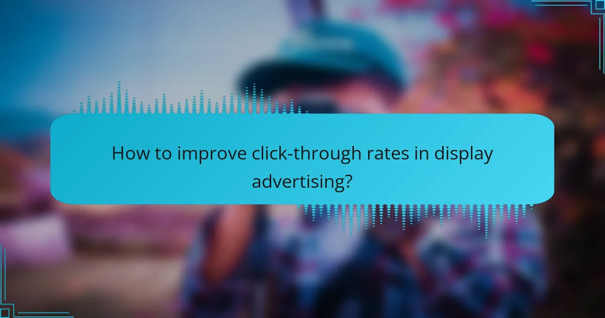 How to improve click-through rates in display advertising?