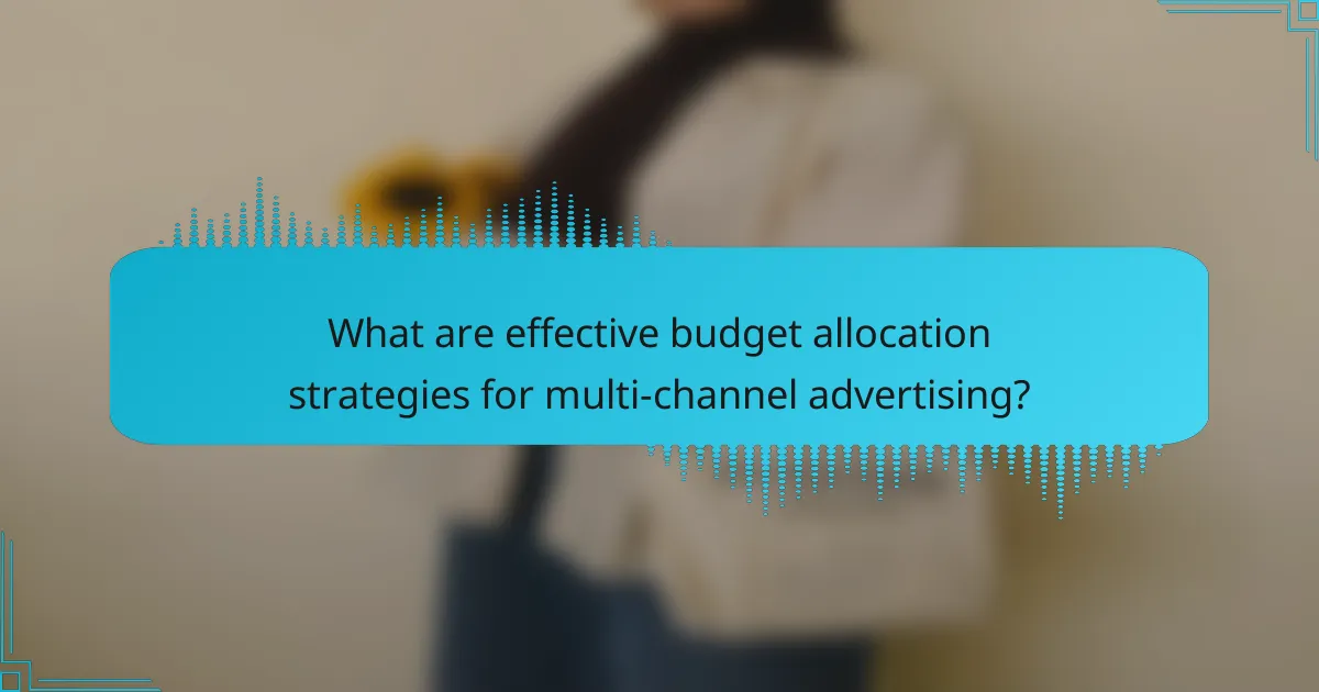 What are effective budget allocation strategies for multi-channel advertising?
