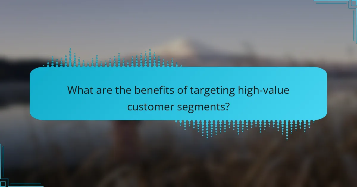 What are the benefits of targeting high-value customer segments?