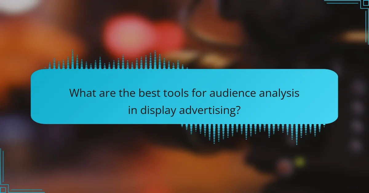 What are the best tools for audience analysis in display advertising?